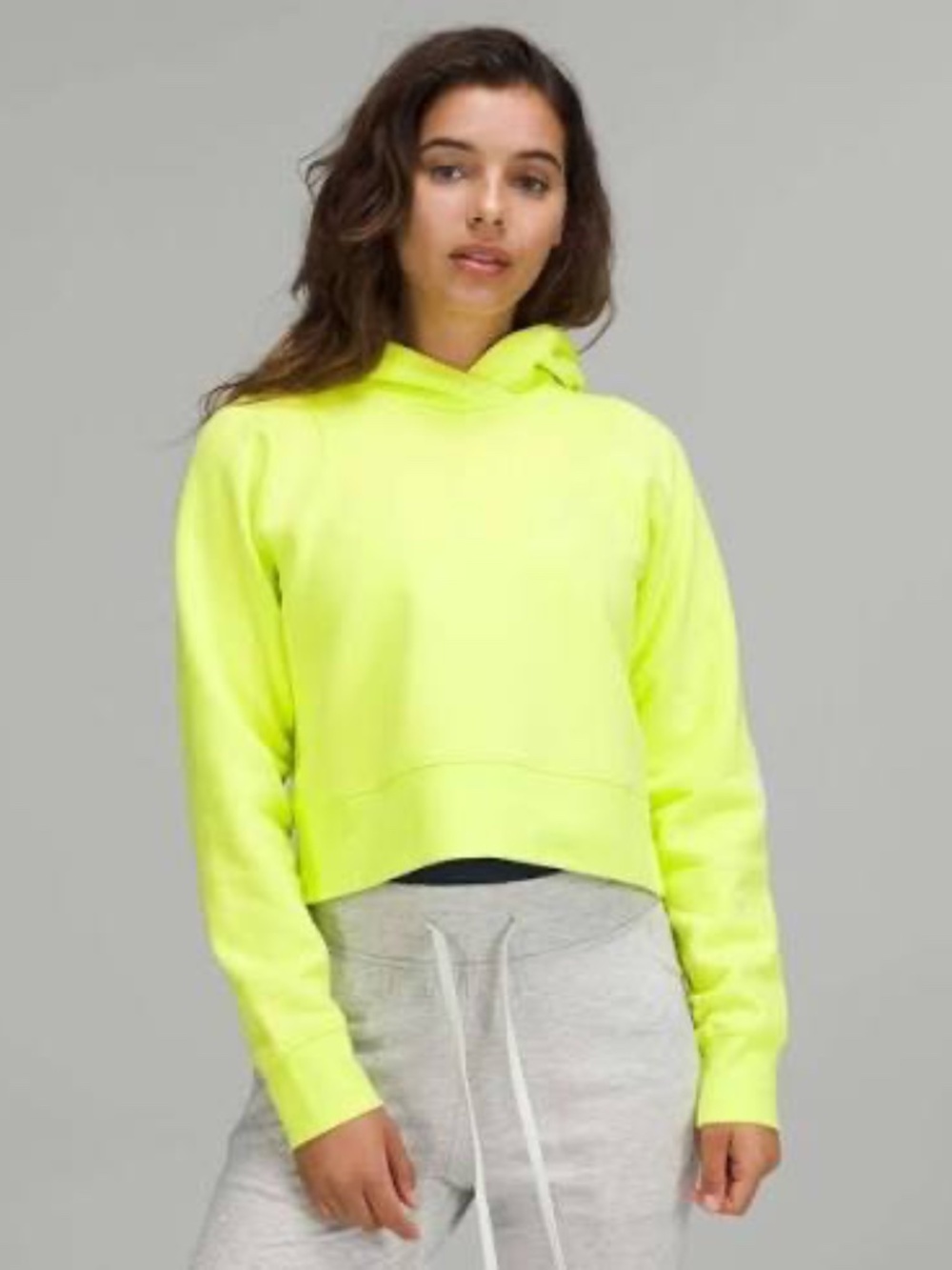 Brand New Lululemon Neon "Loungeful Cropped Hoodie" Size 4